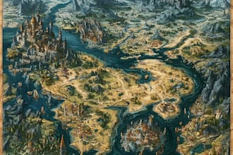 draw fantasy map illustration isometric map