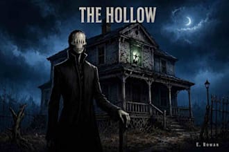 design a terrifying horror book cover illustration