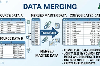 clean, format, merge, split excel data