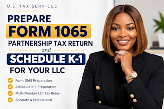 prepare form 1065 late partnership tax return and schedule k1 for llc and CPA