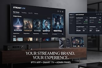 custom iptv app rebrand with tivimate, ibo player, smarter, admin panel dashboad