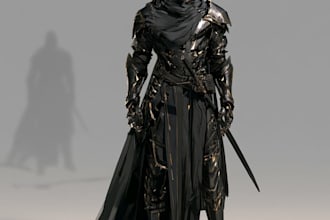 design epic fantasy rpg characters, warriors, rogues and mysterious heroes