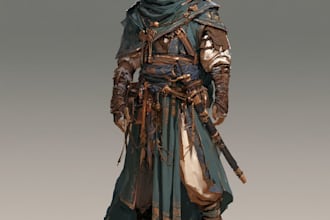 design epic fantasy warriors and rpg characters for your project