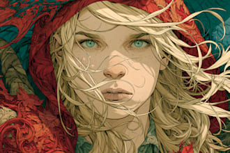 draw illustration, comic book, album cover, and fan art