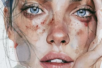 watercolor portrait painting, photo to watercolor portrait