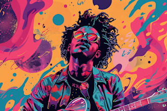 draw a cartoon cover art, single, mixtape or album cover