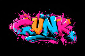 design a custom graffiti logo, street art typography