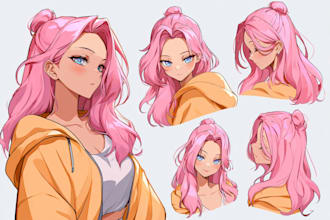 make professional fabulous anime character for you