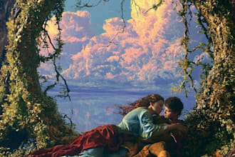 do design creative romantic book or ebook cover