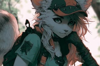 draw custom furry art, fursona, furry oc and anthro character
