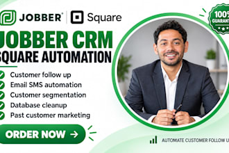 setup jobber crm square email sms customer follow up automation