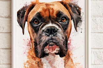 create a custom watercolor pet portrait