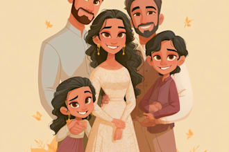 create magical couple portraits in disney or pixar style