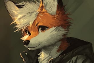 create stunning furry illustration and detailed ref sheet art
