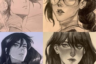 draw anime, realistic portrait or dnd character