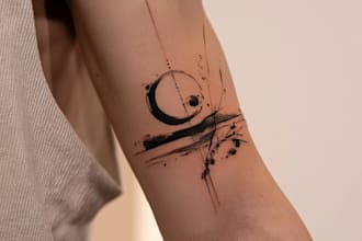 design a custom fine line or dark tattoo design