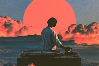 make vintage retro, modern album cover art