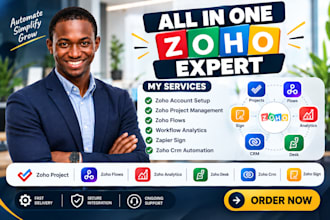 setup zoho project flow desk integration zoho analytics sign zoho crm automation