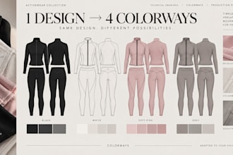 create professional fashion technical drawings and flat sketches
