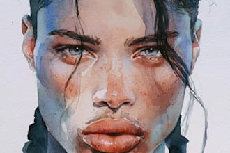 watercolor portrait of you the photo