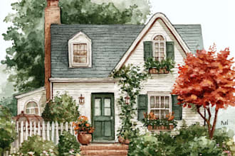design watercolor home decor illustration
