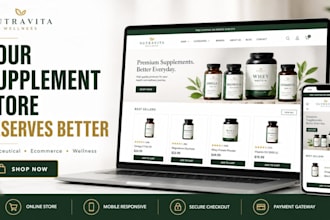 build supplement ecommerce, nutraceutical store and wellness website
