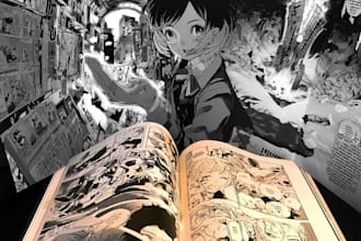 draw your comic manga page, manga comic art