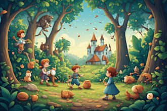 illustrate children story book illustrations cartoon style