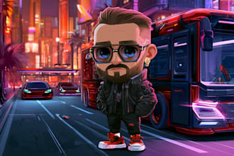 draw you a cyberpunk illustration portrait