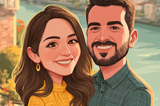 do couple portrait custom couple