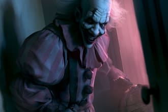 draw a retro creepy cute horror character mascot