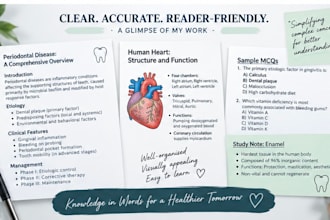 write professional medical and dental content