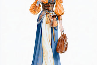 create custom fashion illustrations and croquis for you