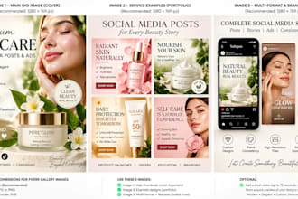 design premium skincare social media posts and beauty product ads