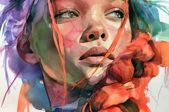 paint a unique watercolor portrait