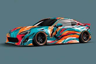 design car wrap, vehicle wrap design