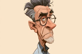 draw nice style cartoon caricature as a profile picture