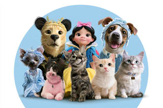 do a custom disney style pet portrait and magical character art