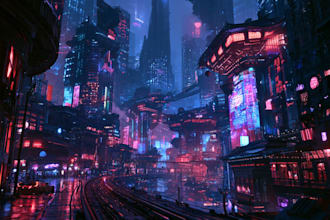 draw detailed art of sci fi cyberpunk psychedelic artwork