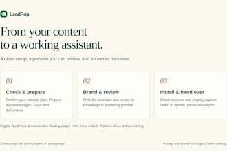 install an ai website chatbot for faqs and lead capture