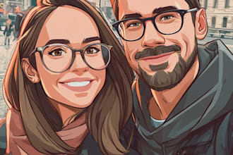 design couple portrait illustration