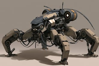 design robots and concept art of futuristic mecha