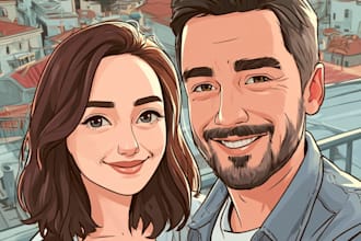 paint custom couple portrait