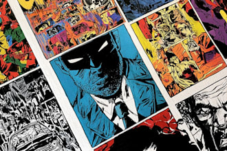 custom comic art, panel, cover and character page