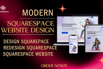 build modern squarespace website, design or redesign squarespace website