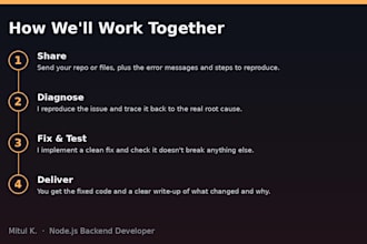 fix bugs and debug your backend code