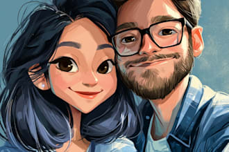 design an unique friendship portrait art
