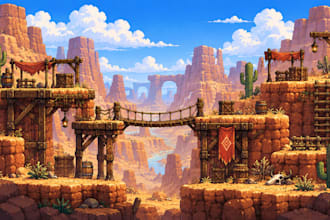 create custom 2d game art, tilemaps, props and environment assets