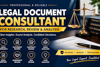 be your legal document consultant for research, review  and analysis document