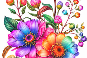 create a floral illustration